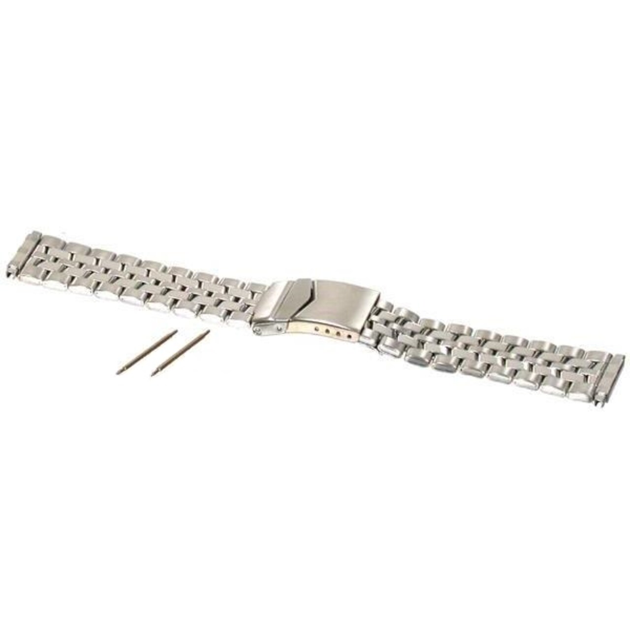 Stainless Steel Wrist Watch Band Bracelet Deployment Buckle & 2 Spring Bars 22mm